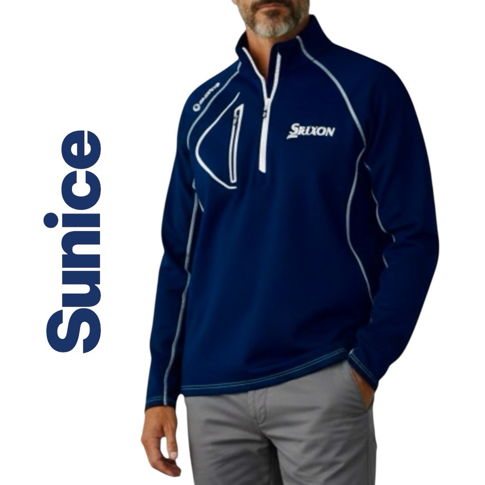 Sunice Allendale 2.0 Pullover Navy Element Shield Water/Repellent 3/4 Zip Sz XL